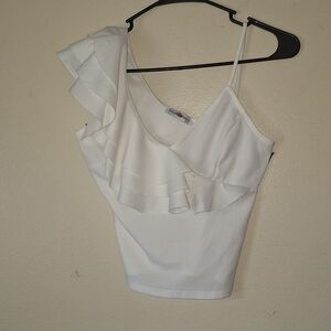Women's one shoulder ruffle top